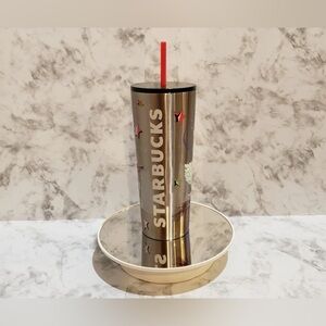 Starbucks Christmas 2023 Festive Stars Ornaments Stainless Steel Tumbler 24oz
